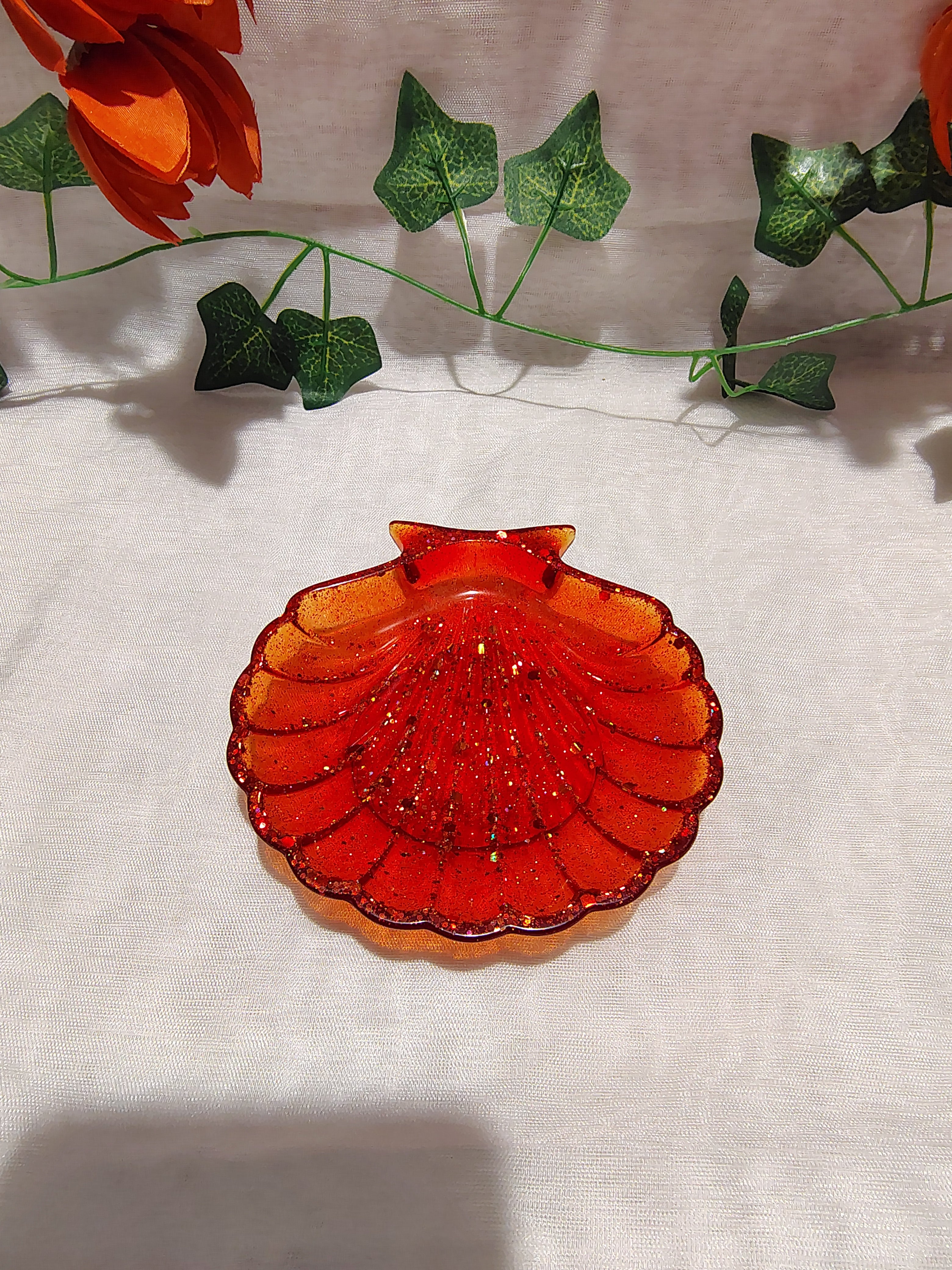 Vide-Poche / Porte-Savon en Résine Époxy Fait Main – Objet Décoratif Artisanal Coquillage