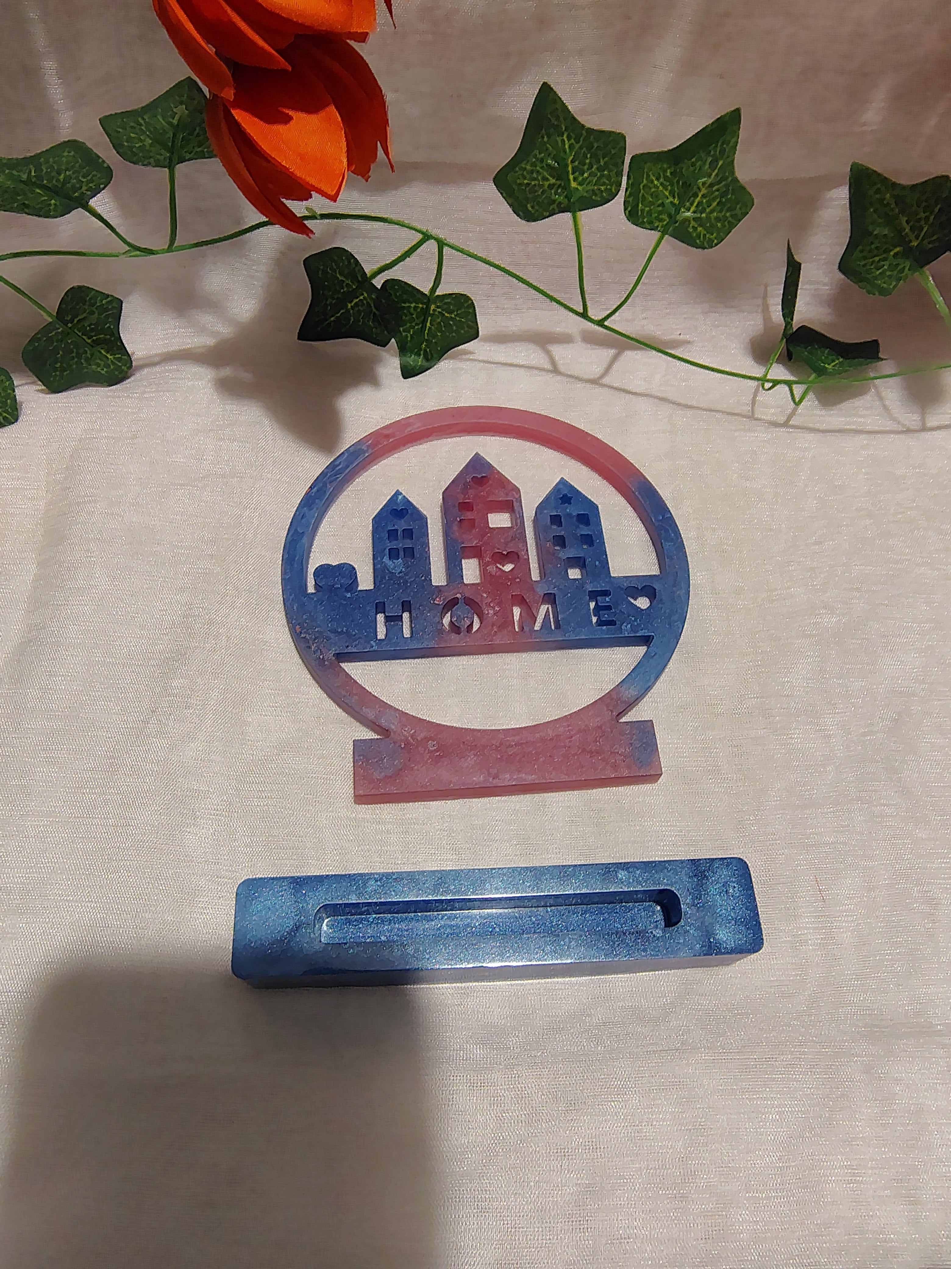 HOME décoratif en résine époxy fait main – Objet de décoration intérieur artisanal