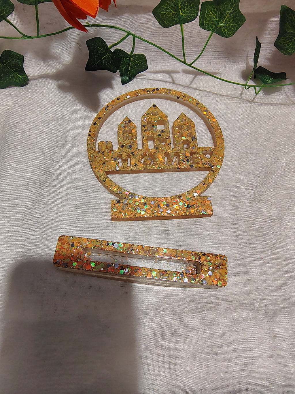 HOME décoratif en résine époxy fait main – Objet de décoration intérieur artisanal