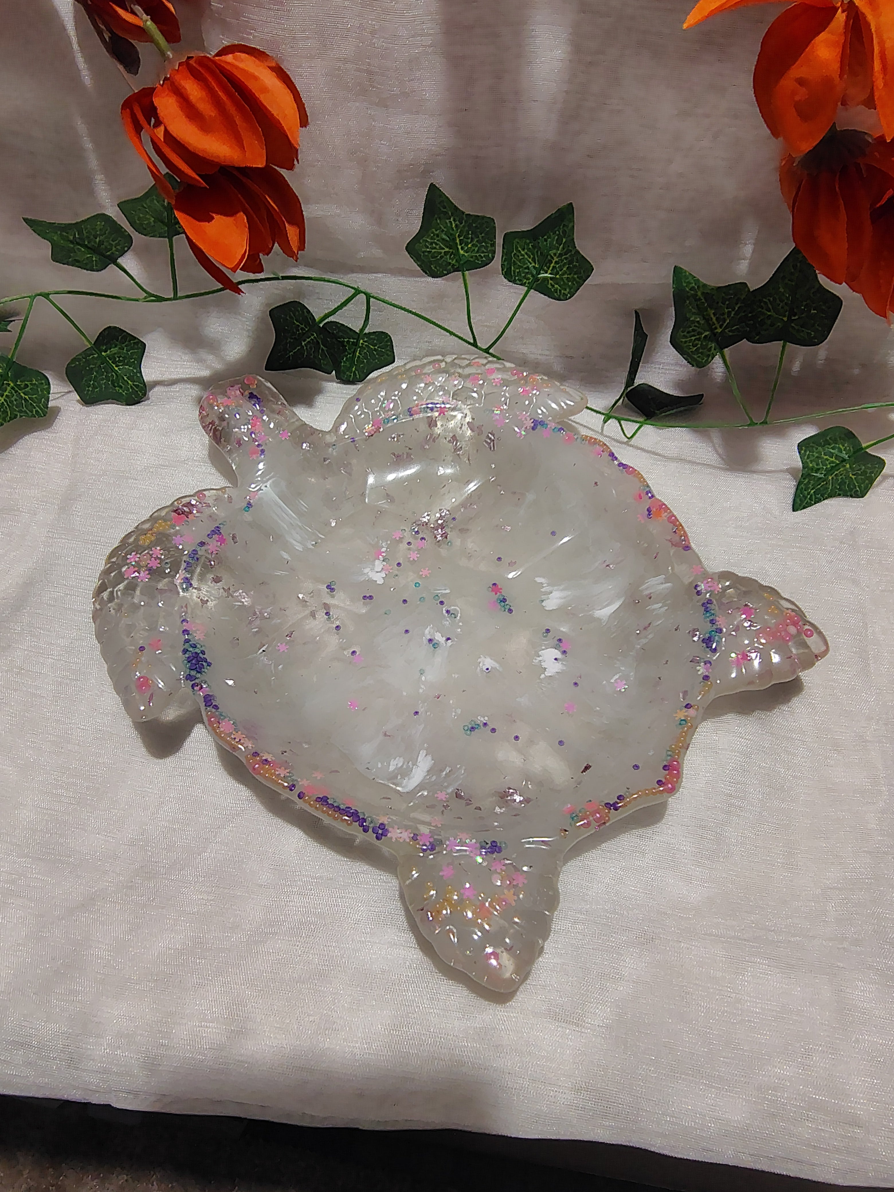 Vide-poche / Porte-savon tortue en résine époxy fait main – Objet décoratif artisanal