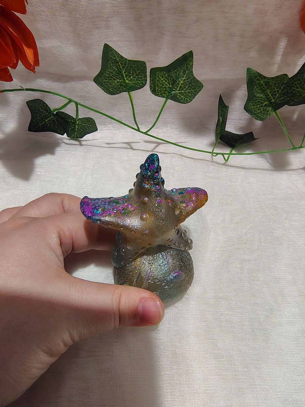 Étoile de mer décorative en résine époxy fait main – Objet de décoration artisanale