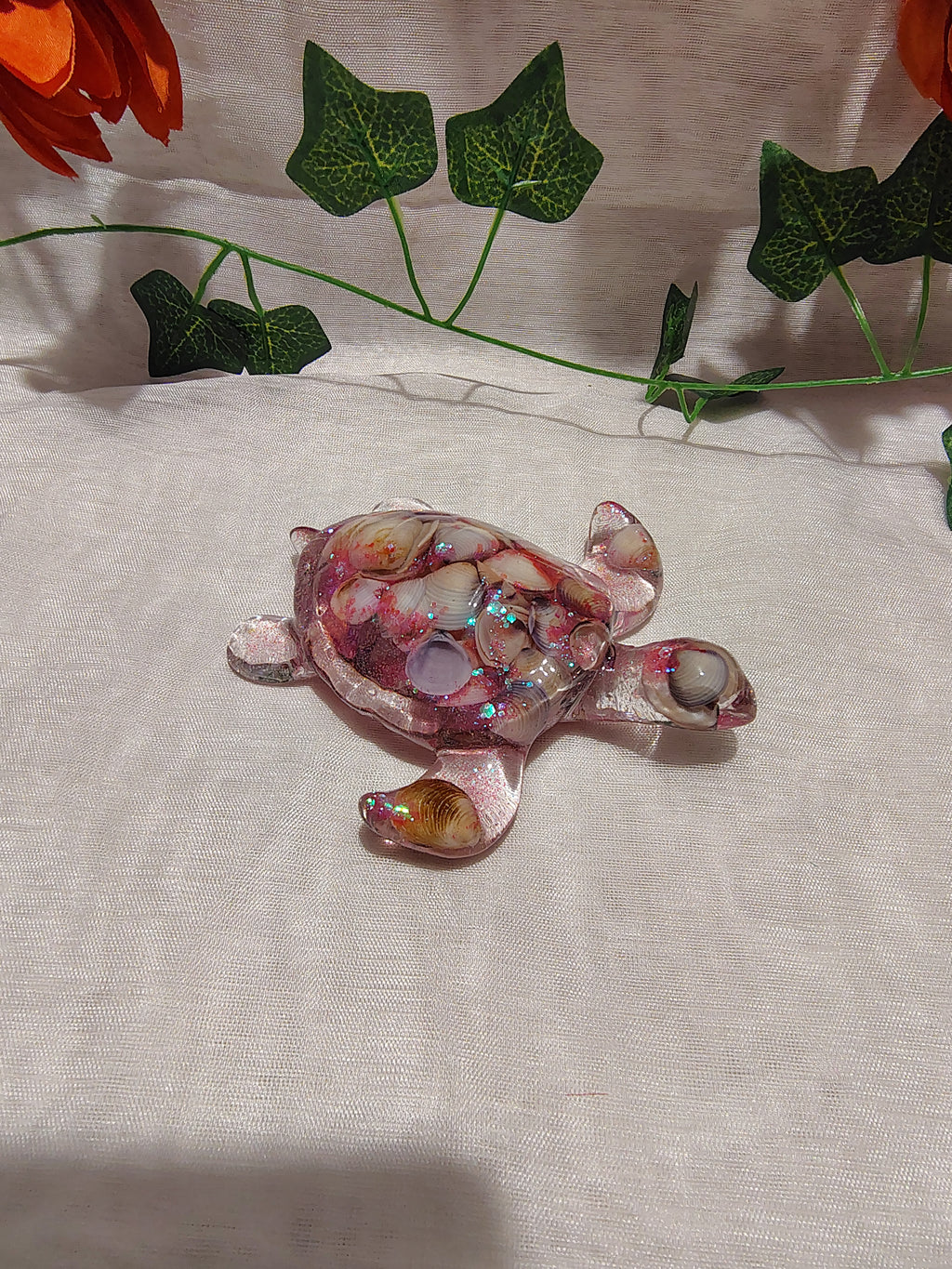 Tortue décorative en résine époxy fait main – Objet de décoration zen et artisanal