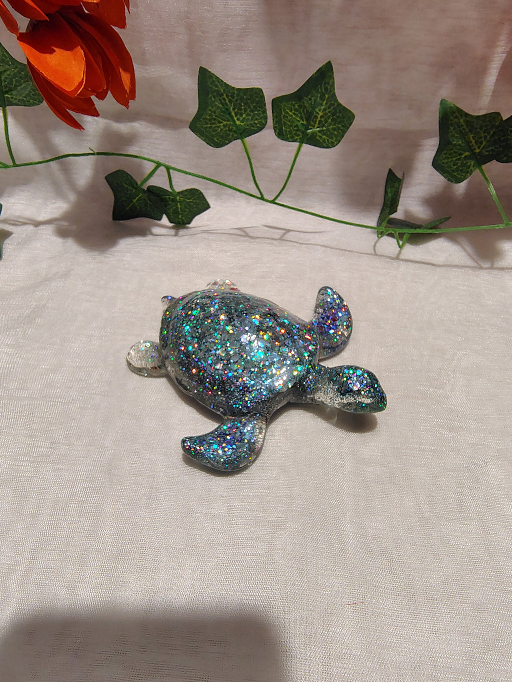 Tortue décorative en résine époxy fait main – Objet de décoration zen et artisanal