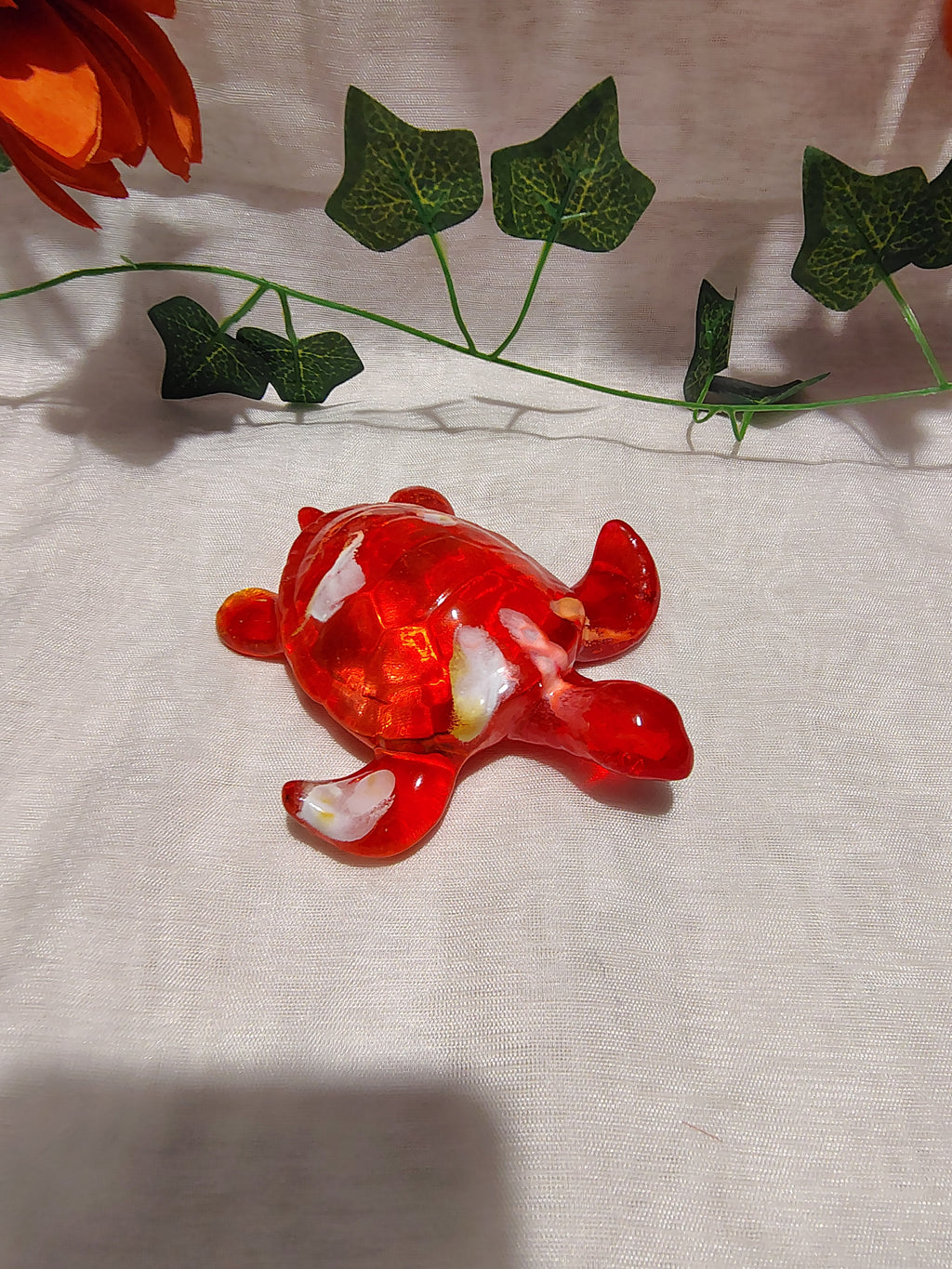 Tortue décorative en résine époxy fait main – Objet de décoration zen et artisanal