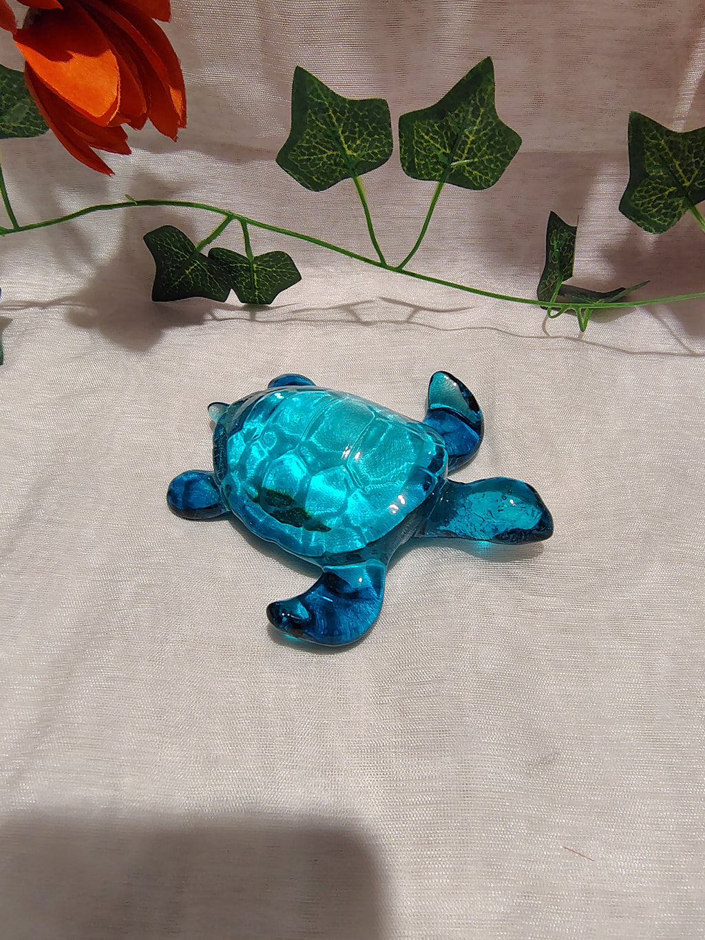 Tortue décorative en résine époxy fait main – Objet de décoration zen et artisanal