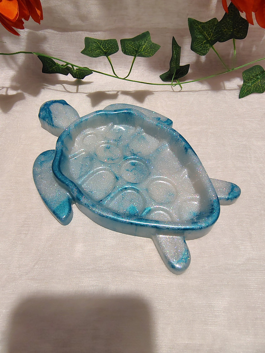 Vide-poche / Porte-savon tortue en résine époxy fait main – Objet décoratif artisanal