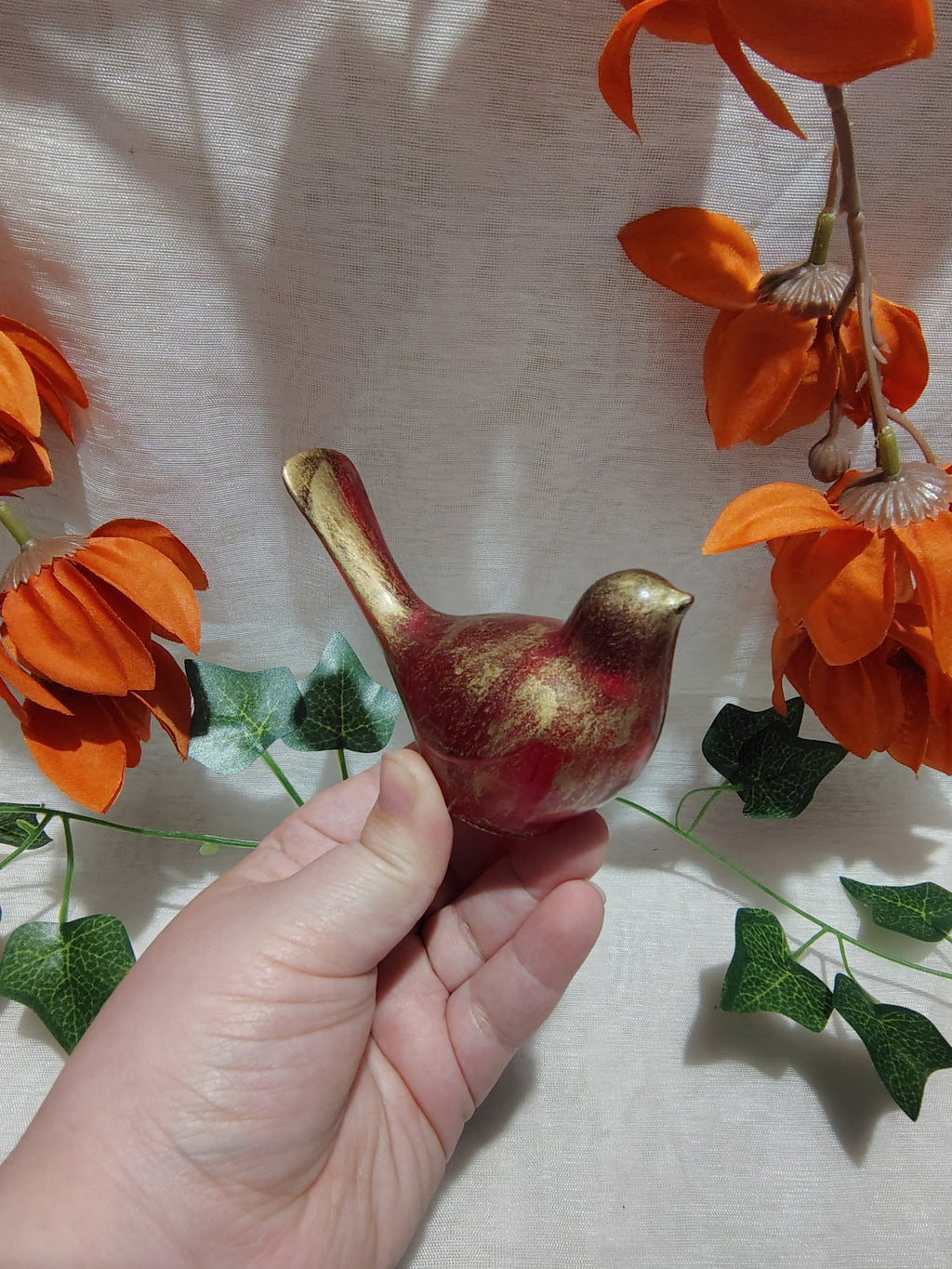 Oiseau décoratif en résine époxy fait main – Objet de décoration artisanale