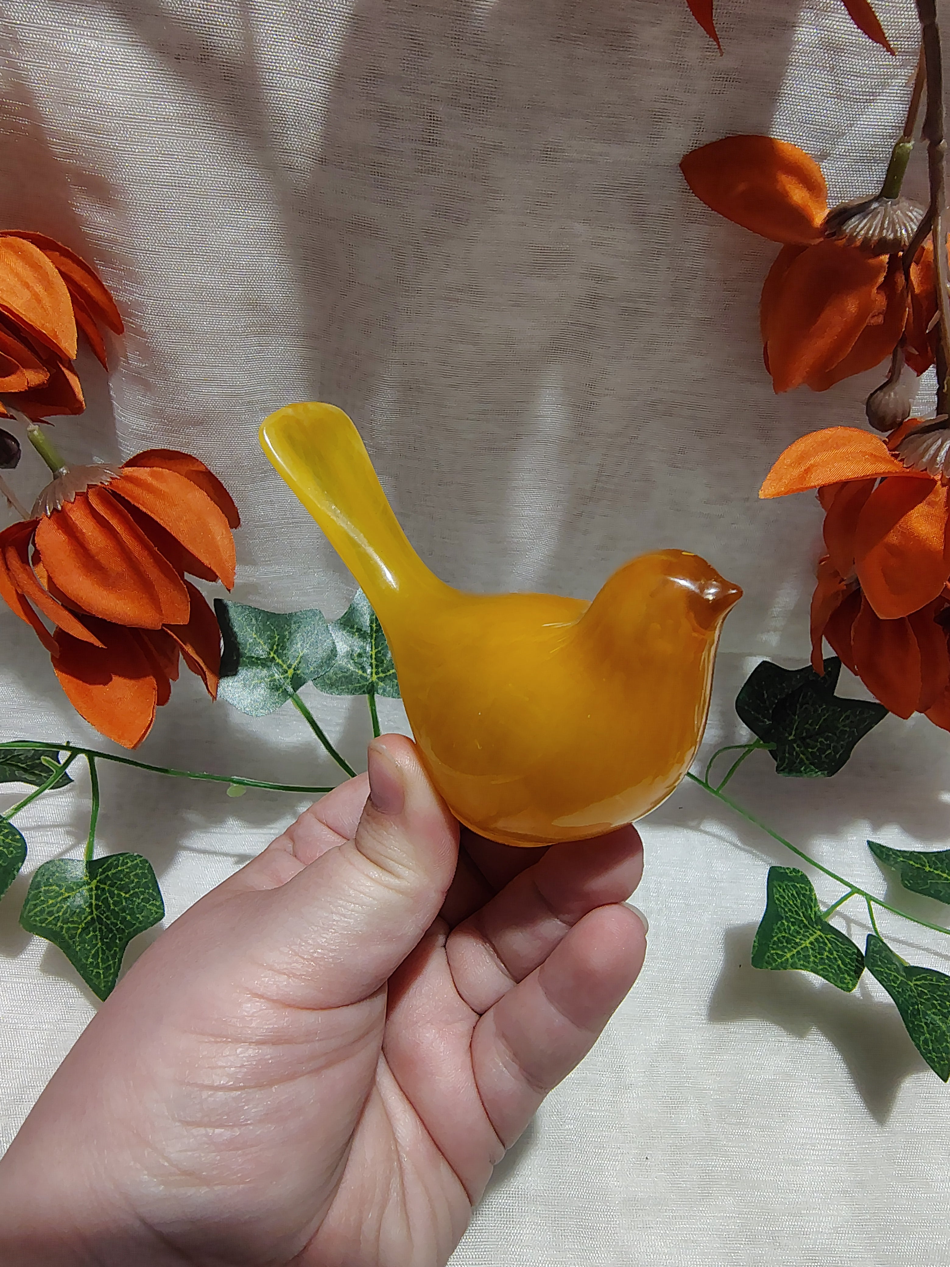 Oiseau décoratif en résine époxy fait main – Objet de décoration artisanale