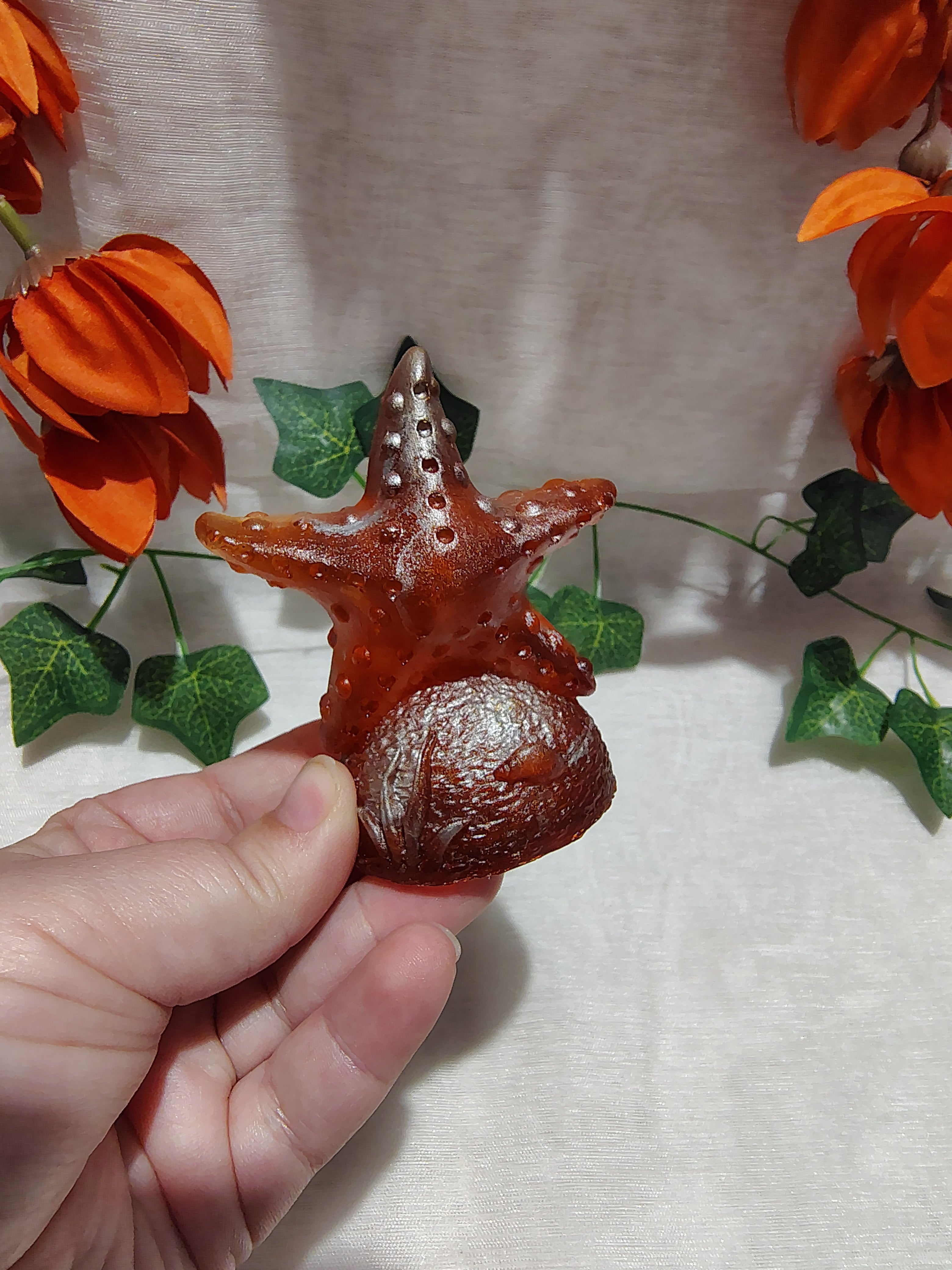 Étoile de mer décorative en résine époxy fait main – Objet de décoration artisanale