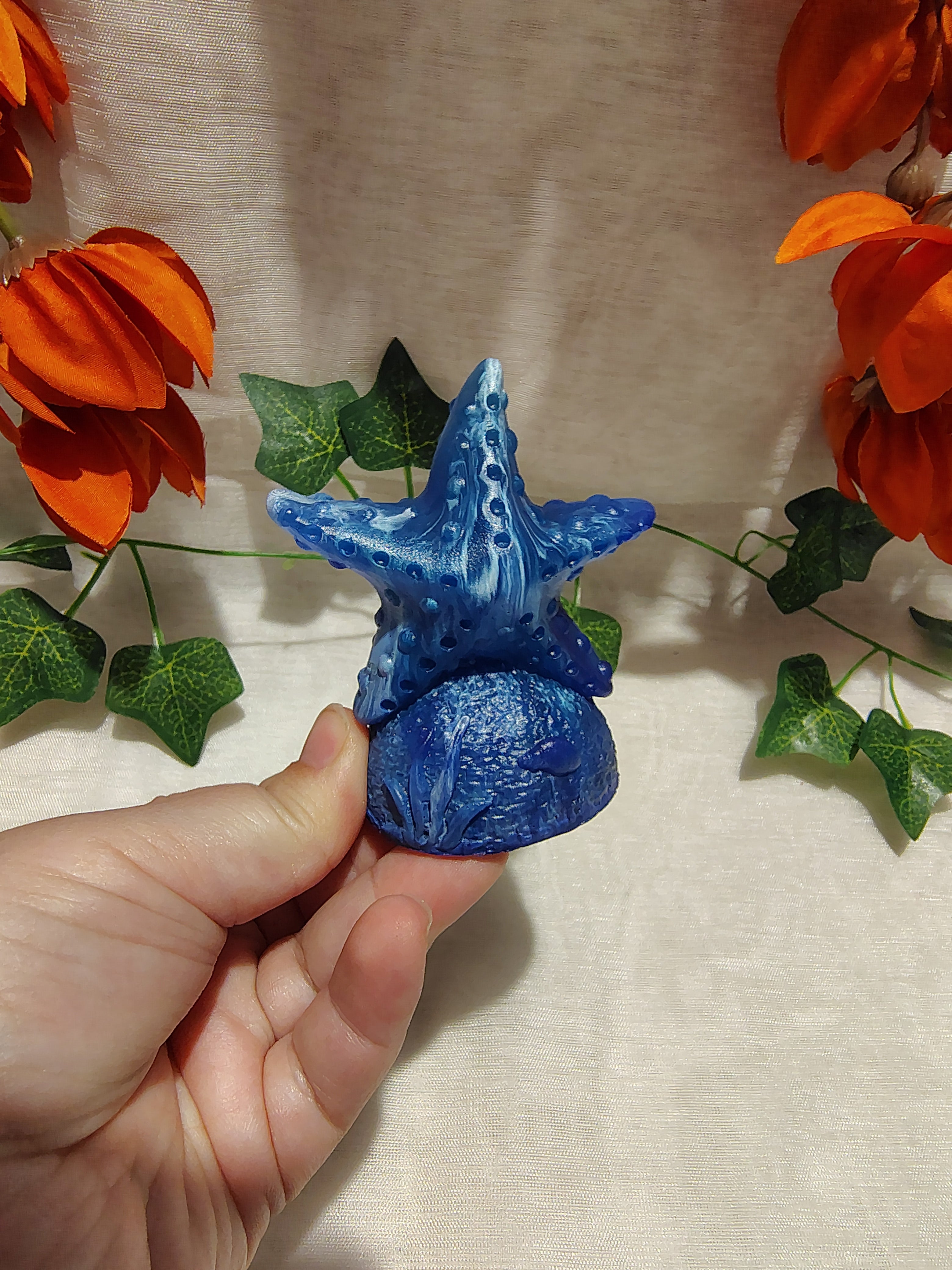 Étoile de mer décorative en résine époxy fait main – Objet de décoration artisanale