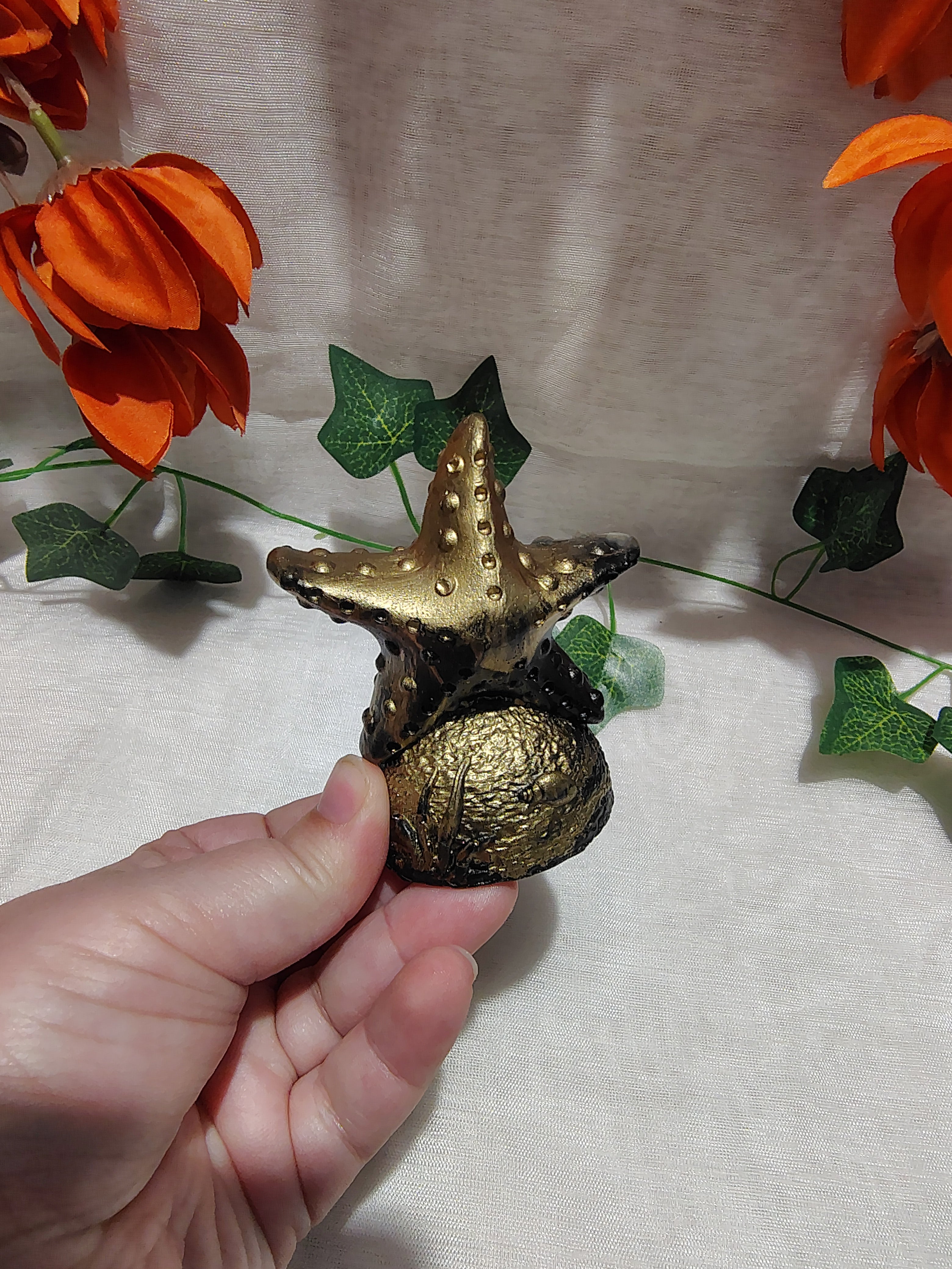 Étoile de mer décorative en résine époxy fait main – Objet de décoration artisanale