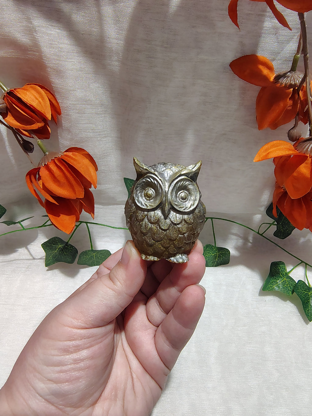 Hibou décoratif en résine époxy fait main – Objet de décoration artisanal