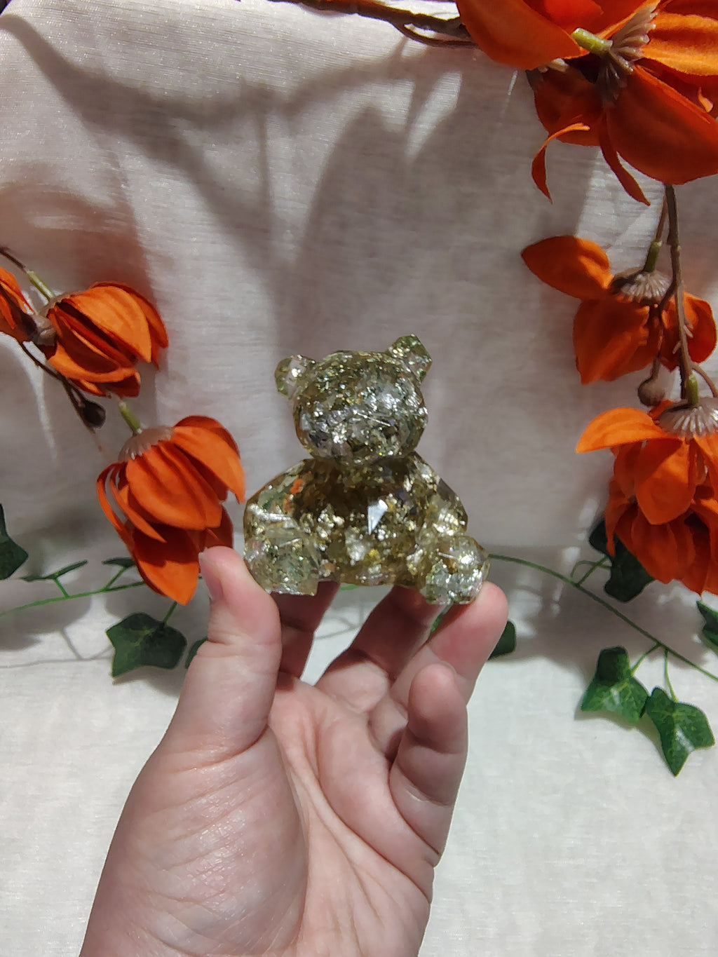 Ours décoratif en résine époxy fait main – Objet de décoration artisanal