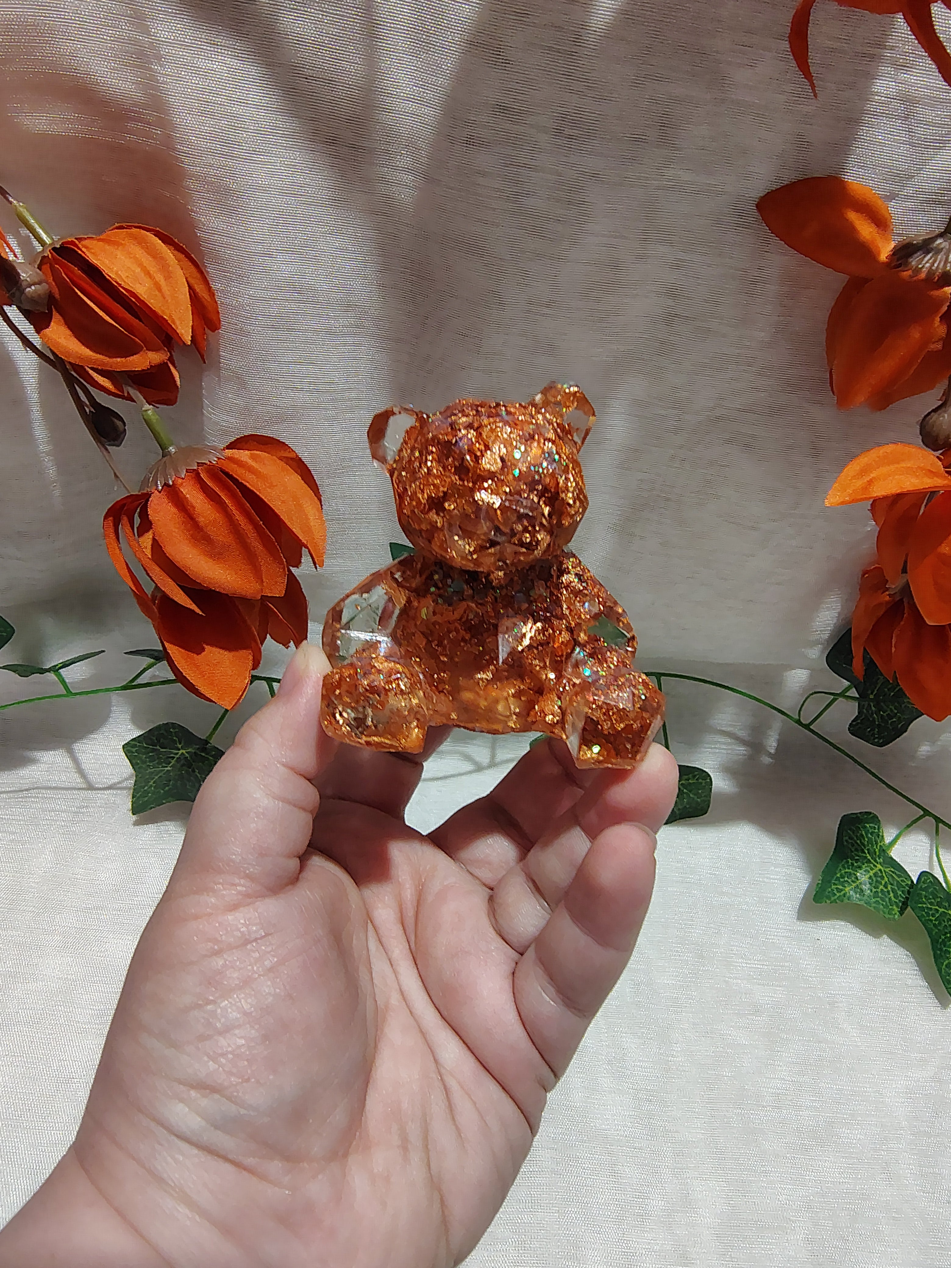 Ours décoratif en résine époxy fait main – Objet de décoration artisanal