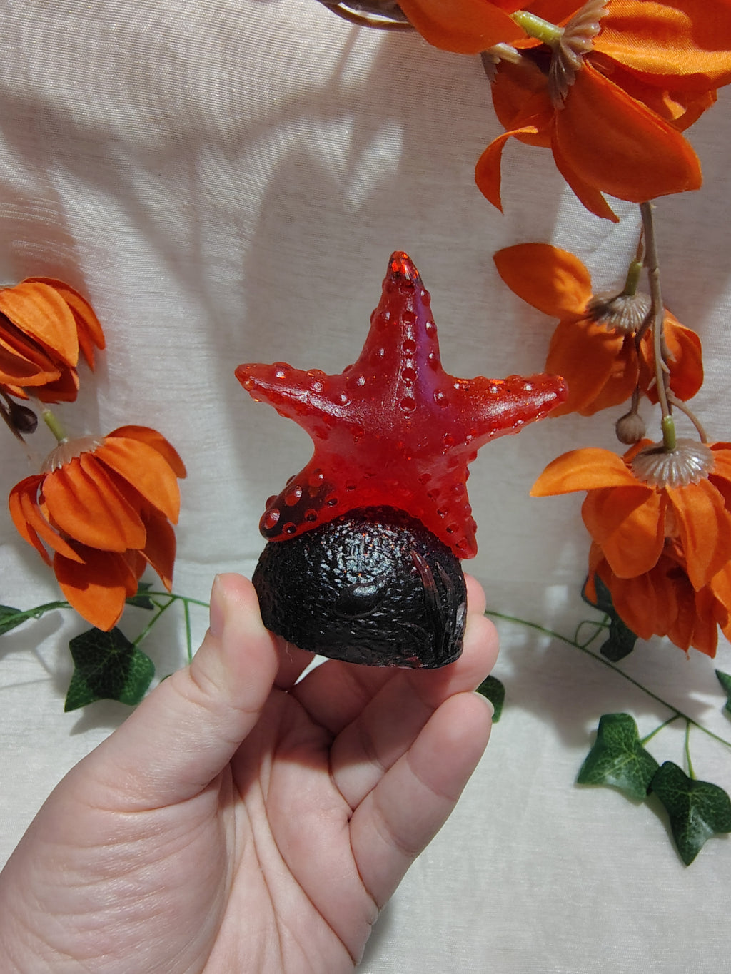 Étoile de mer décorative en résine époxy fait main – Objet de décoration artisanale