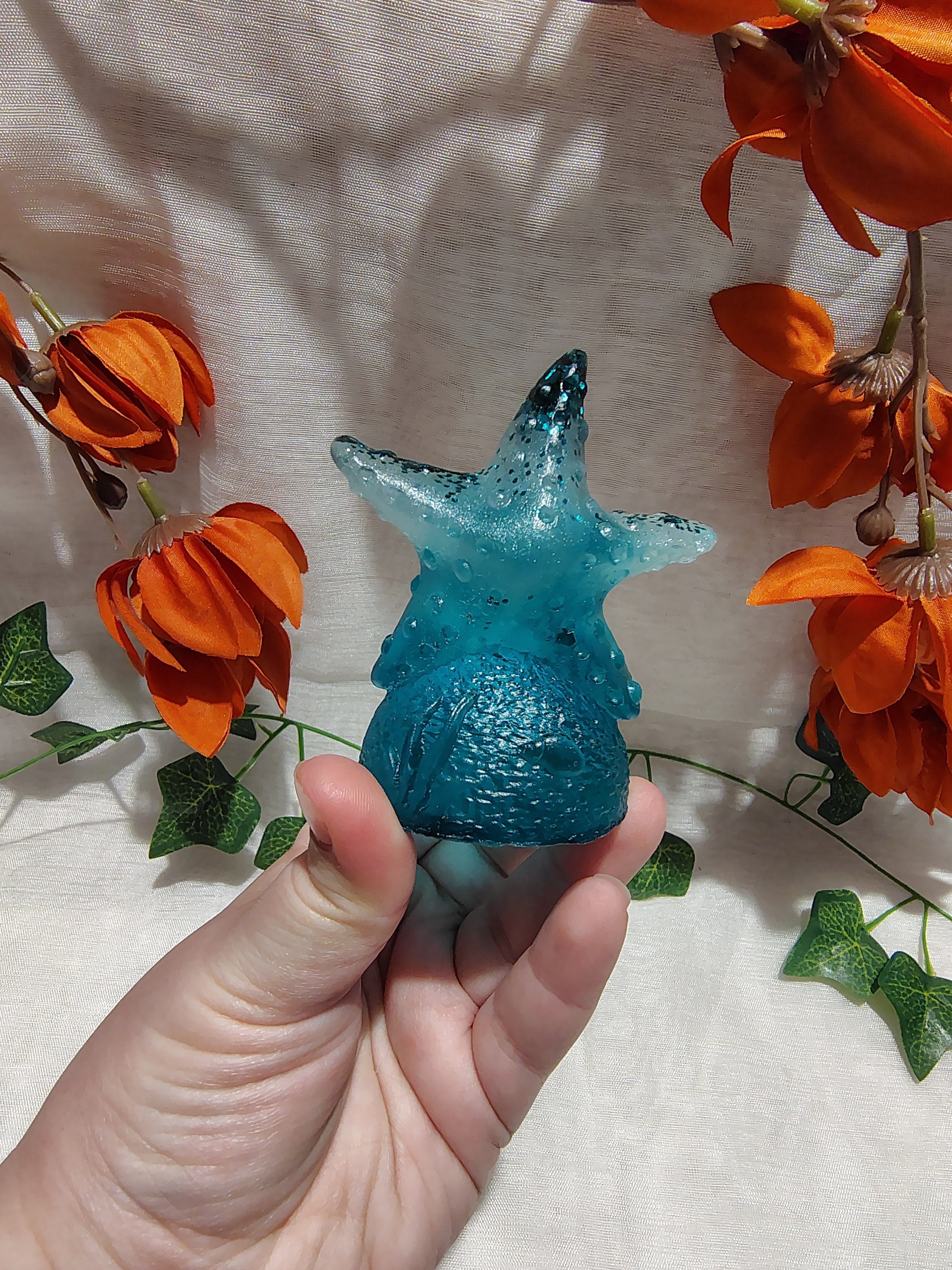 Étoile de mer décorative en résine époxy fait main – Objet de décoration artisanale
