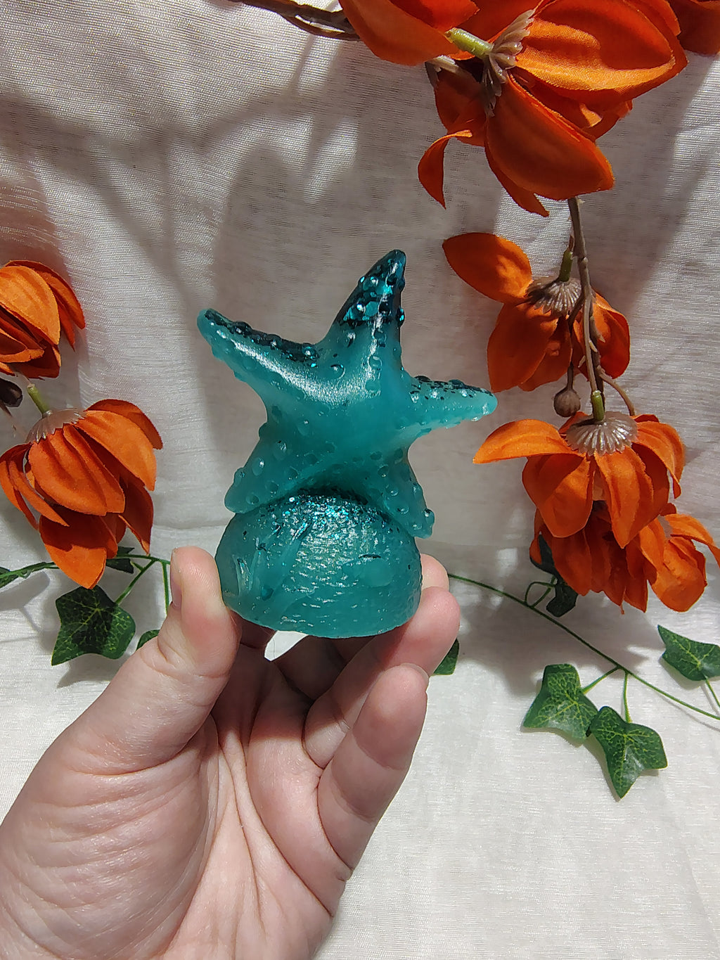 Étoile de mer décorative en résine époxy fait main – Objet de décoration artisanale