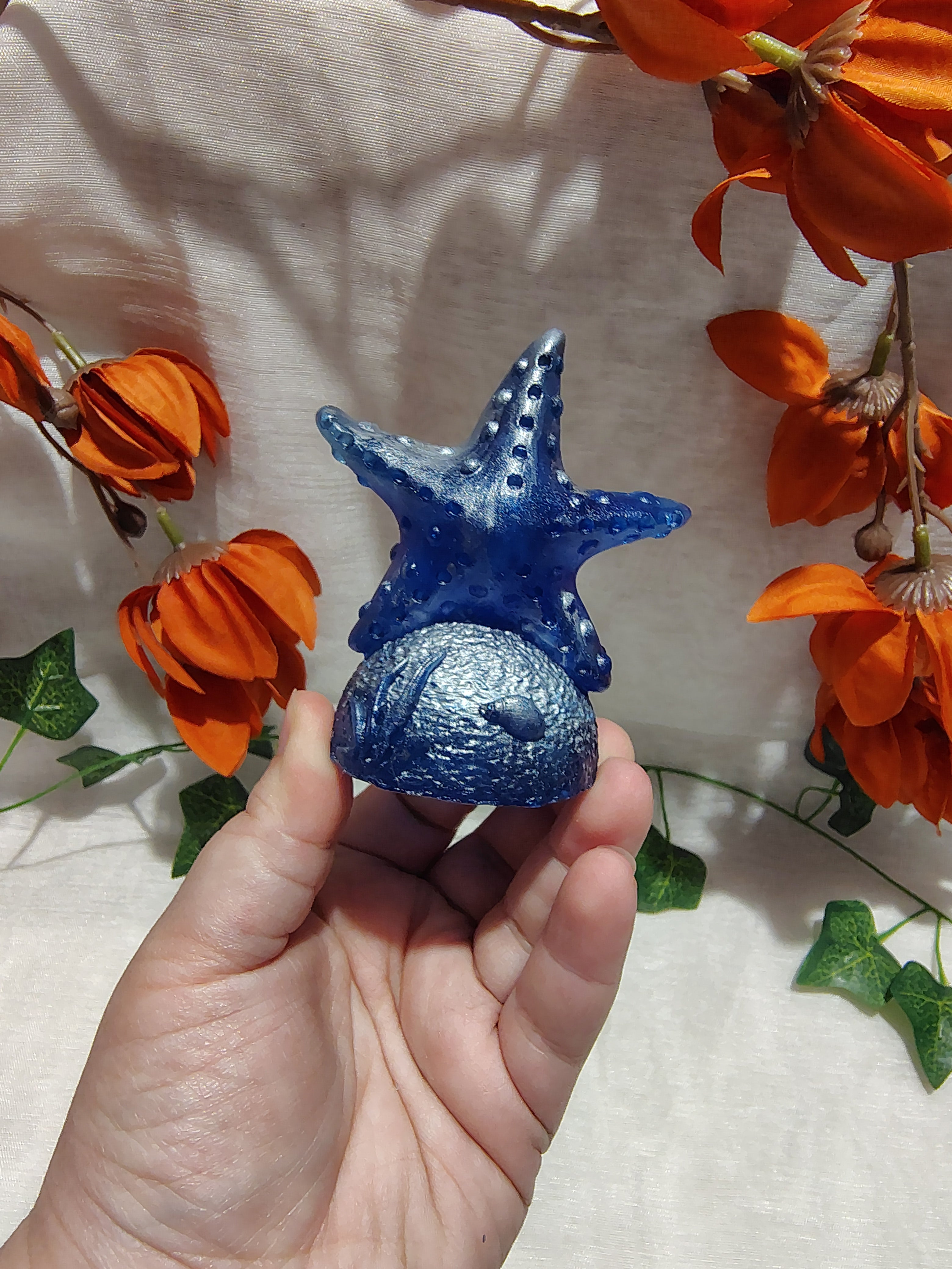 Étoile de mer décorative en résine époxy fait main – Objet de décoration artisanale
