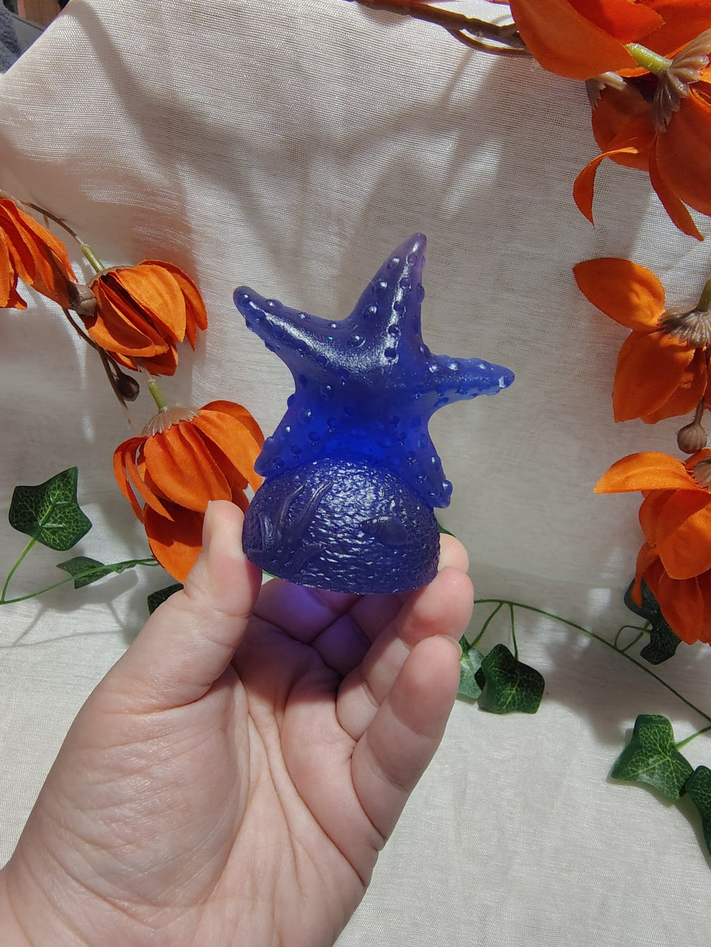 Étoile de mer décorative en résine époxy fait main – Objet de décoration artisanale