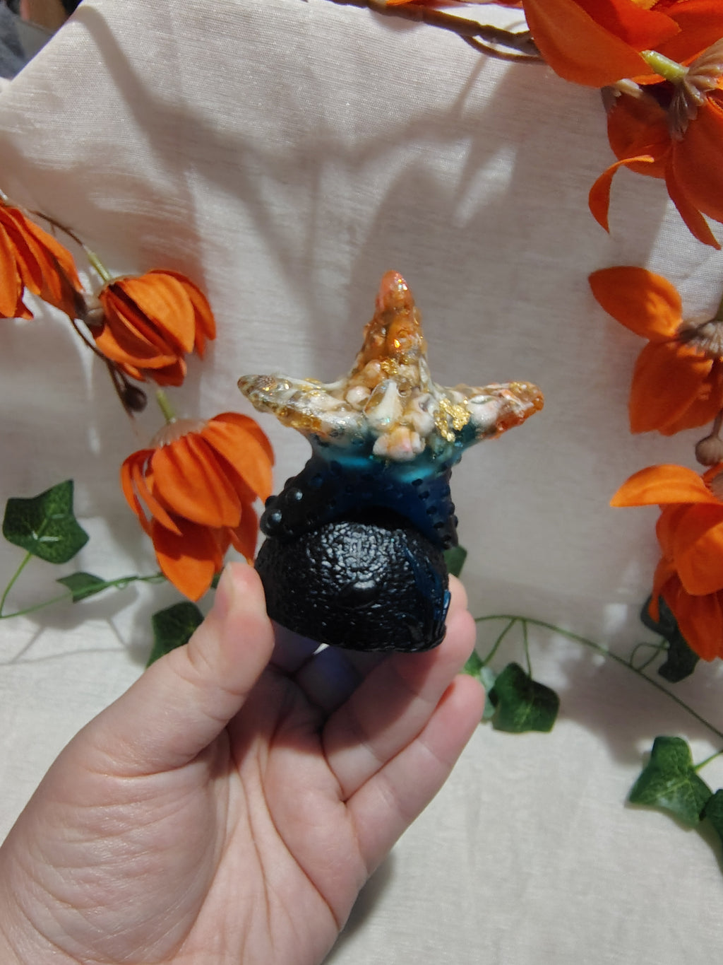 Étoile de mer décorative en résine époxy fait main – Objet de décoration artisanale