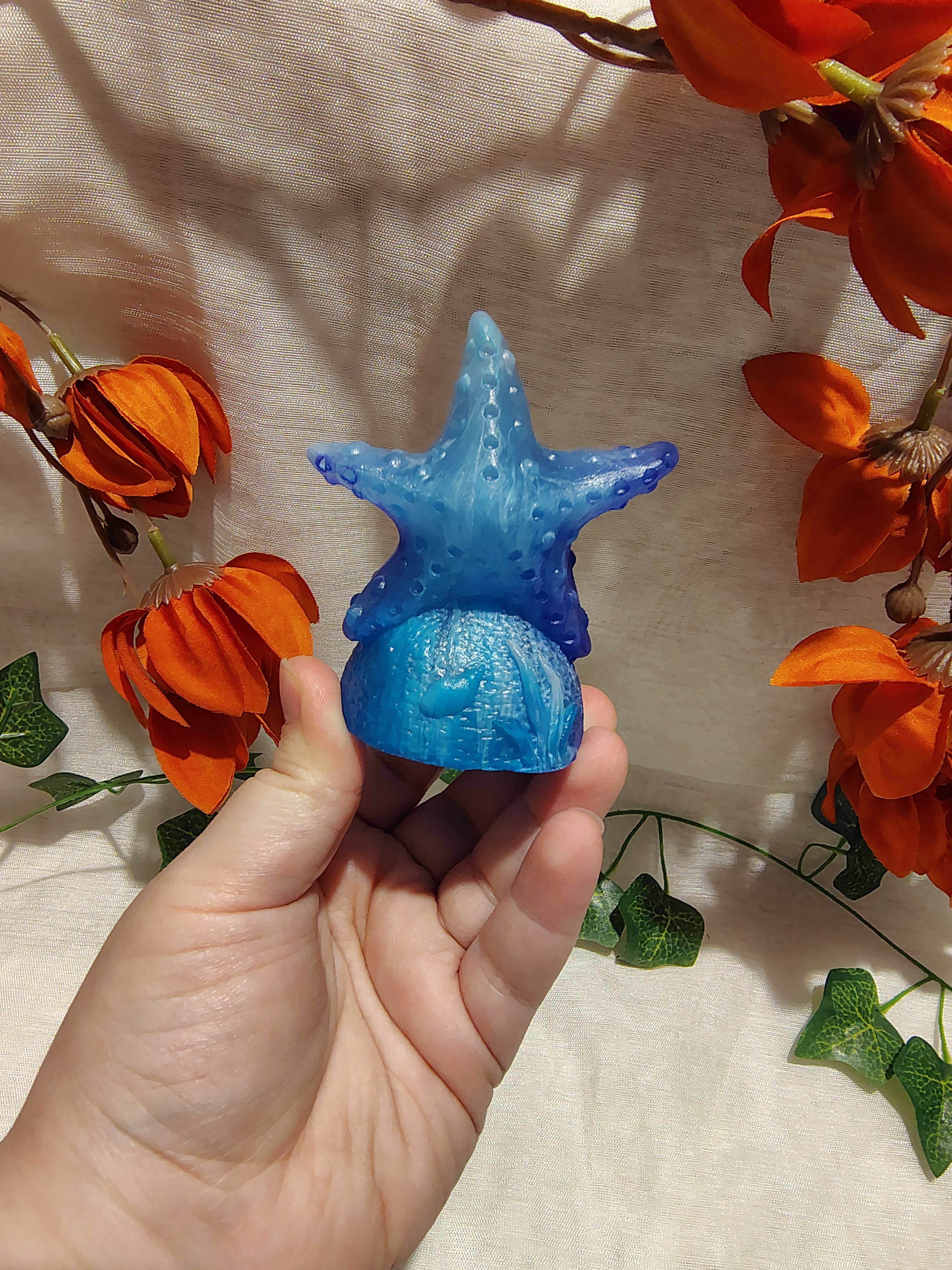 Étoile de mer décorative en résine époxy fait main – Objet de décoration artisanale