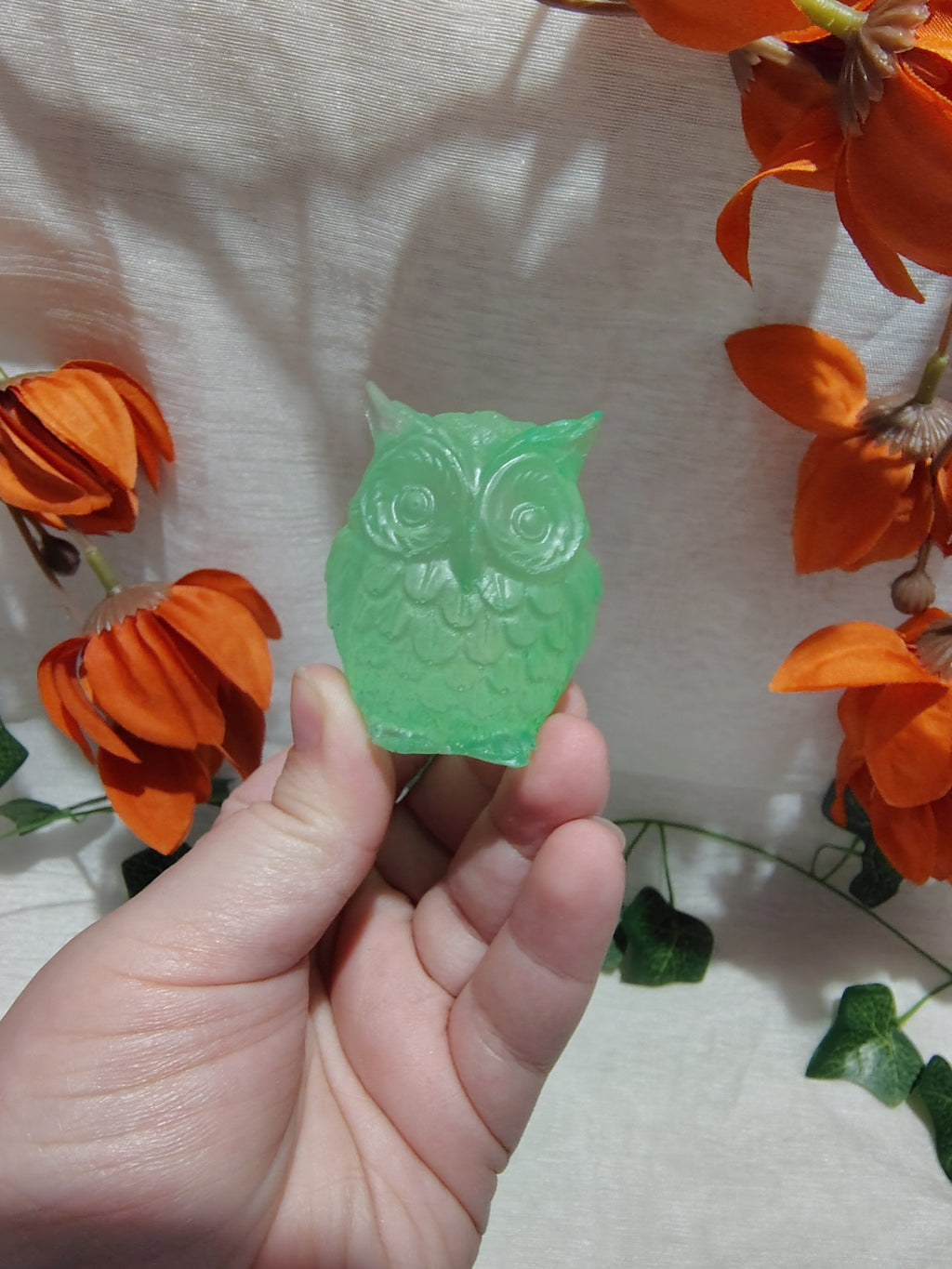 Hibou décoratif en résine époxy fait main – Objet de décoration artisanal