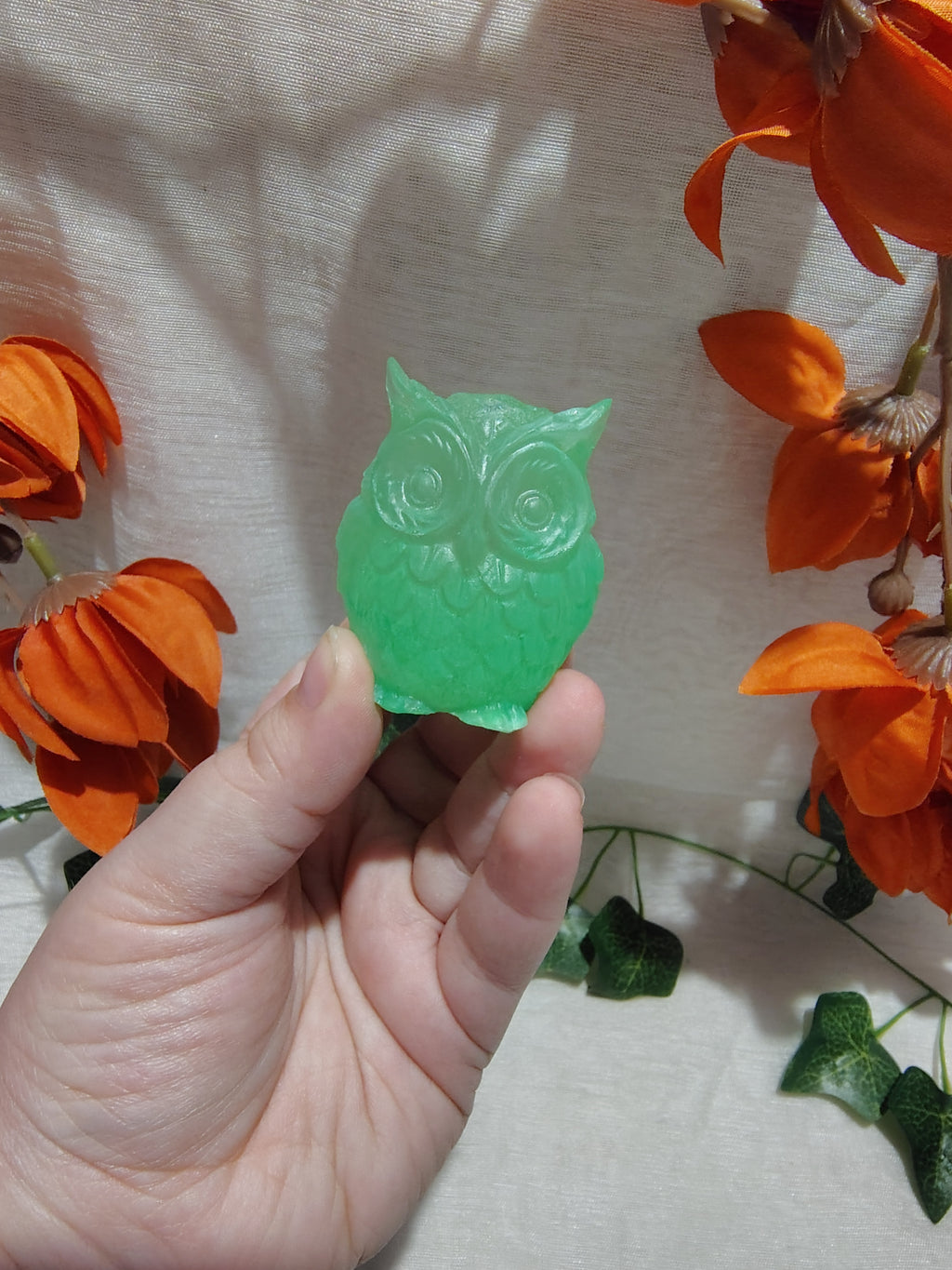 Hibou décoratif en résine époxy fait main – Objet de décoration artisanal