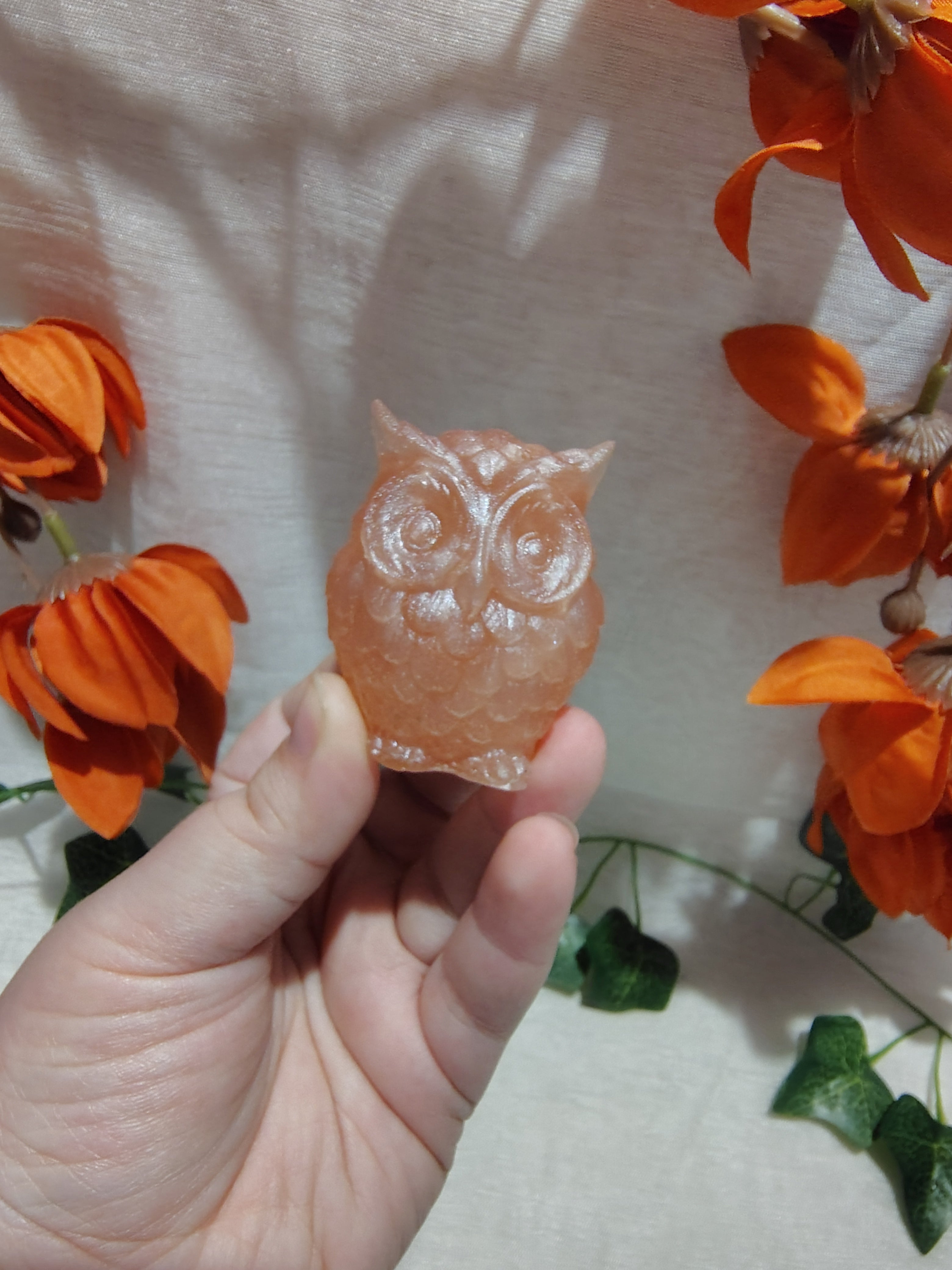 Hibou décoratif en résine époxy fait main – Objet de décoration artisanal