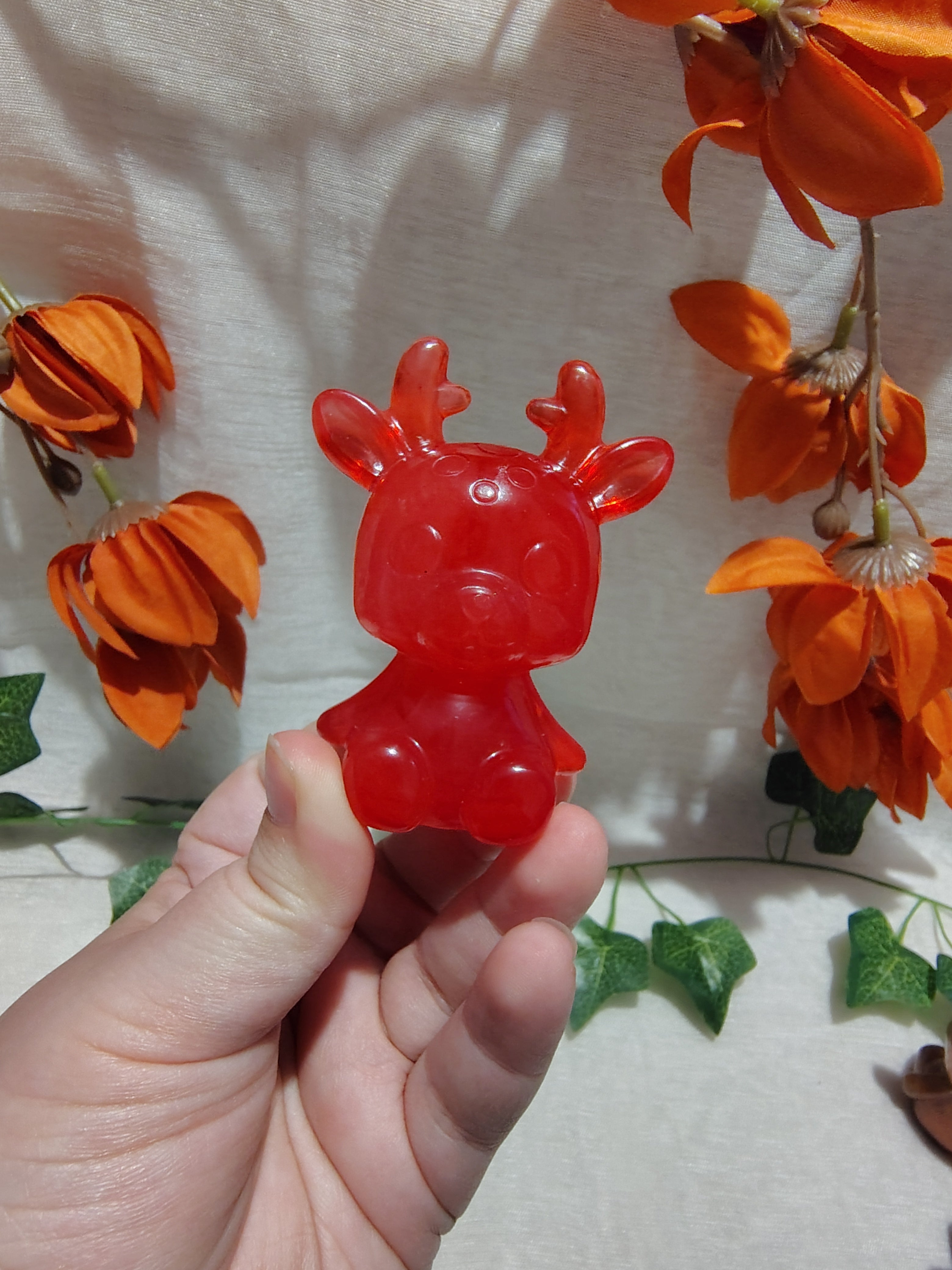 Renne décoratif en résine époxy fait main – Objet de décoration artisanal