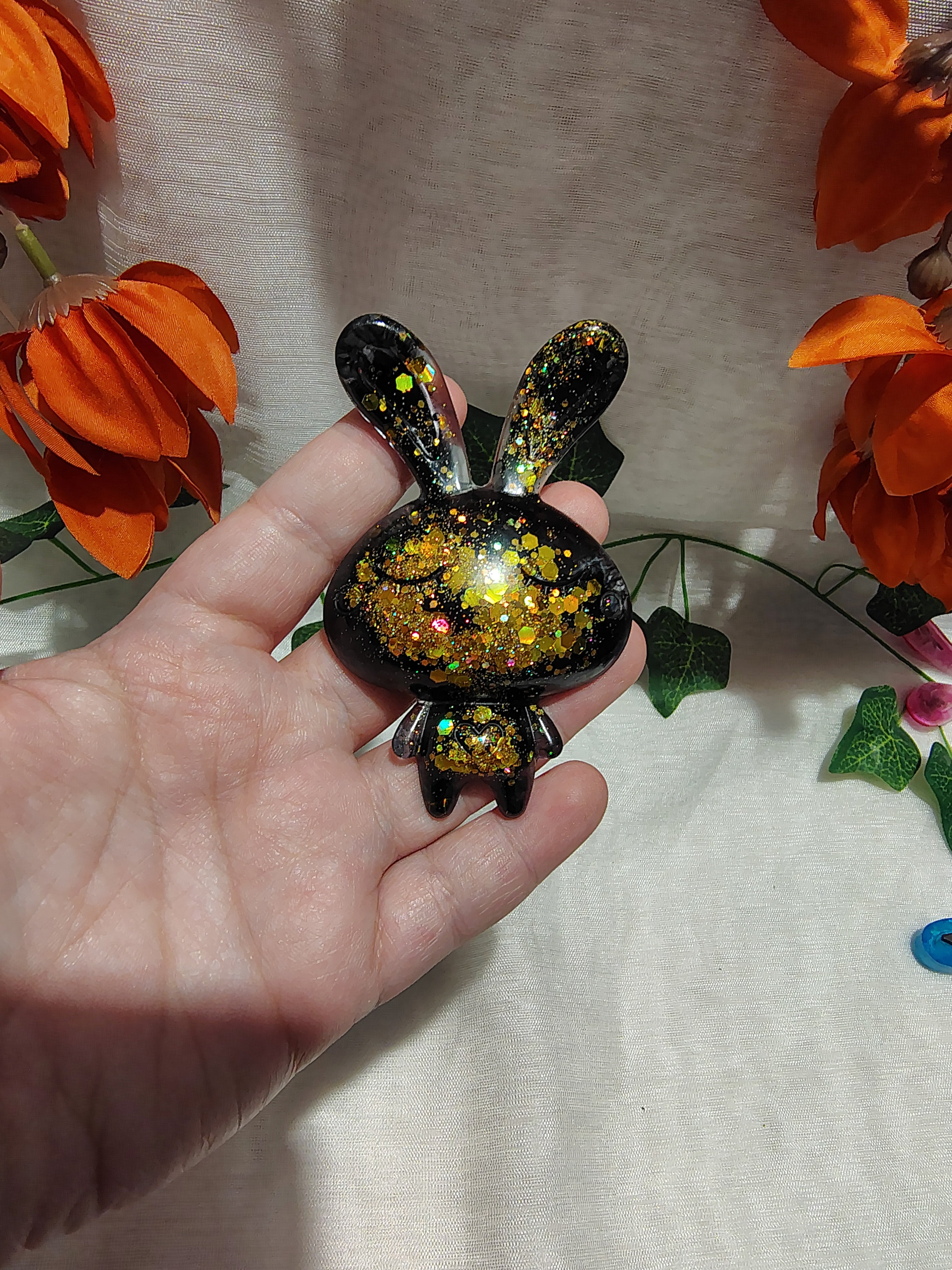 Magnet frigo lapin en résine époxy fait main – Accessoire décoratif original