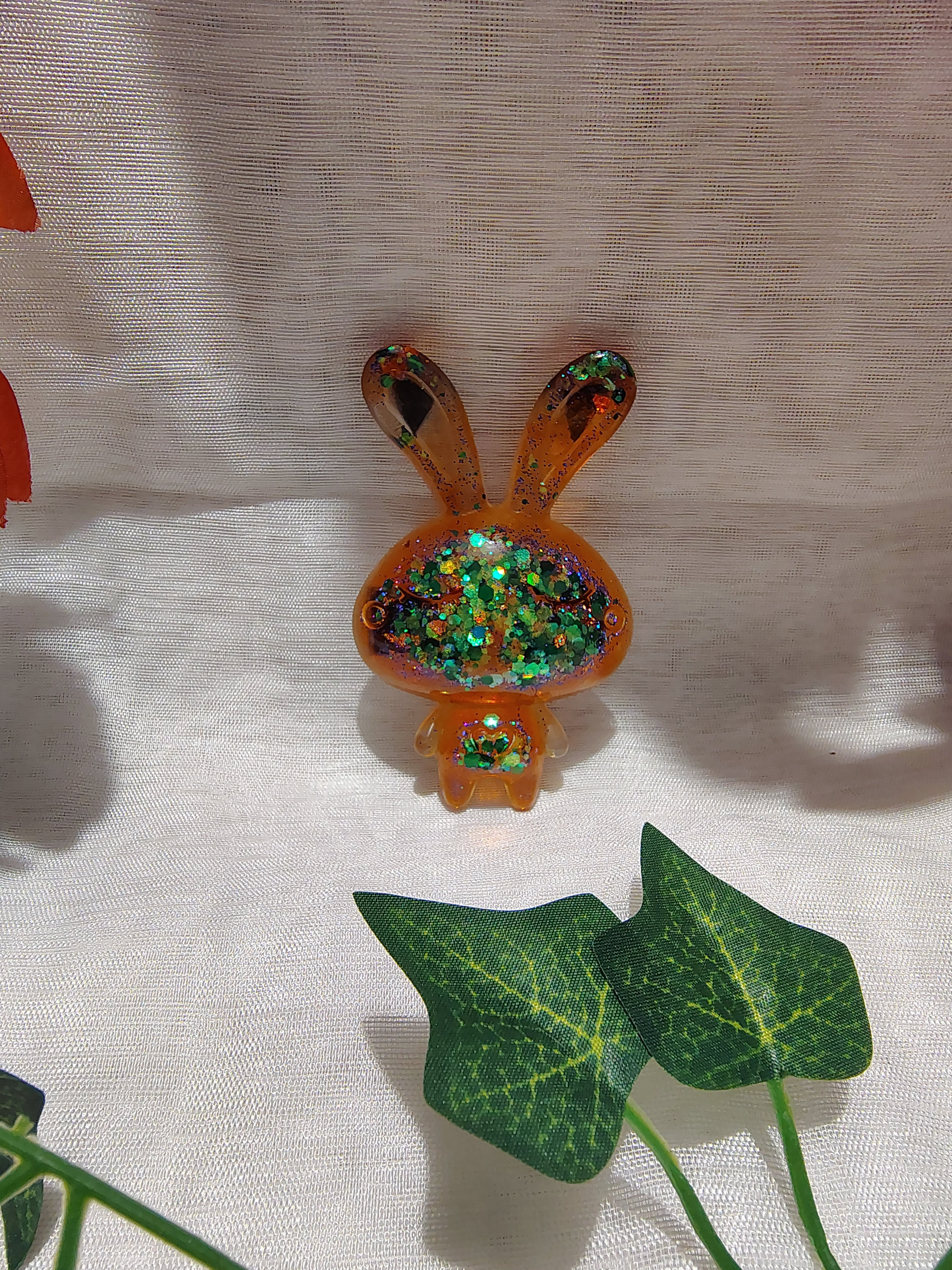 Magnet frigo lapin en résine époxy fait main – Accessoire décoratif original