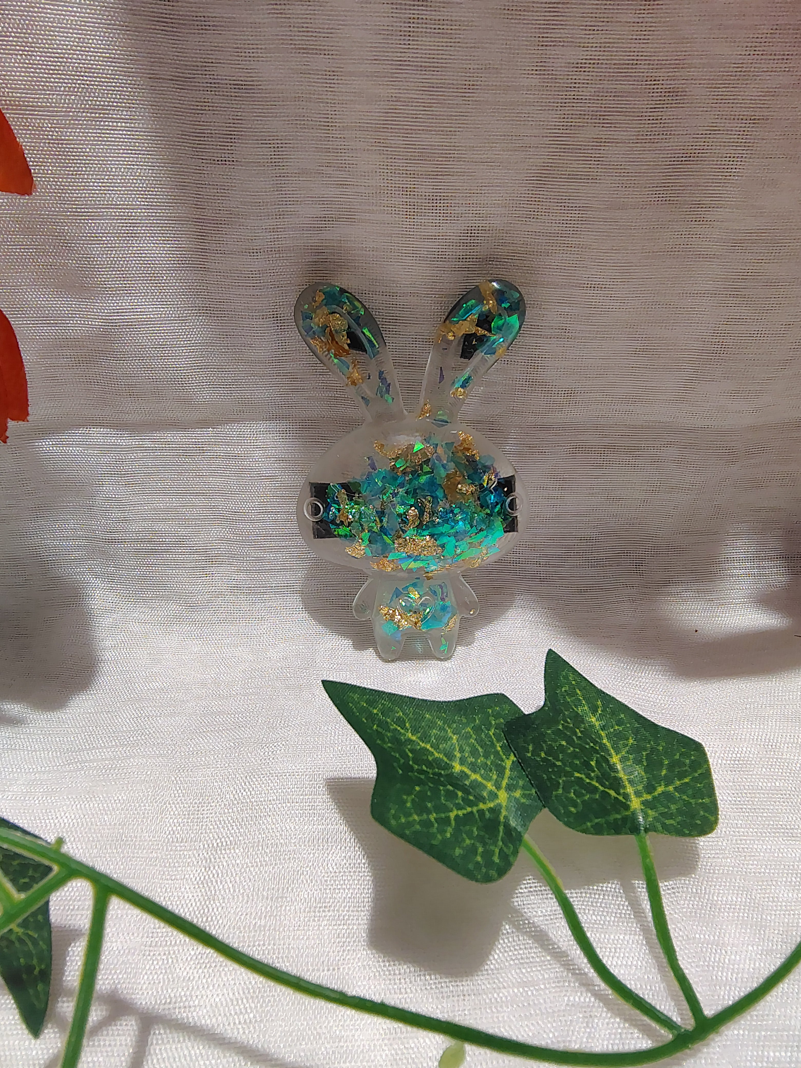 Magnet frigo lapin en résine époxy fait main – Accessoire décoratif original