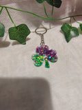 Porte-clés Trèfle en résine époxy fait main – Accessoire porte-bonheur artisanal