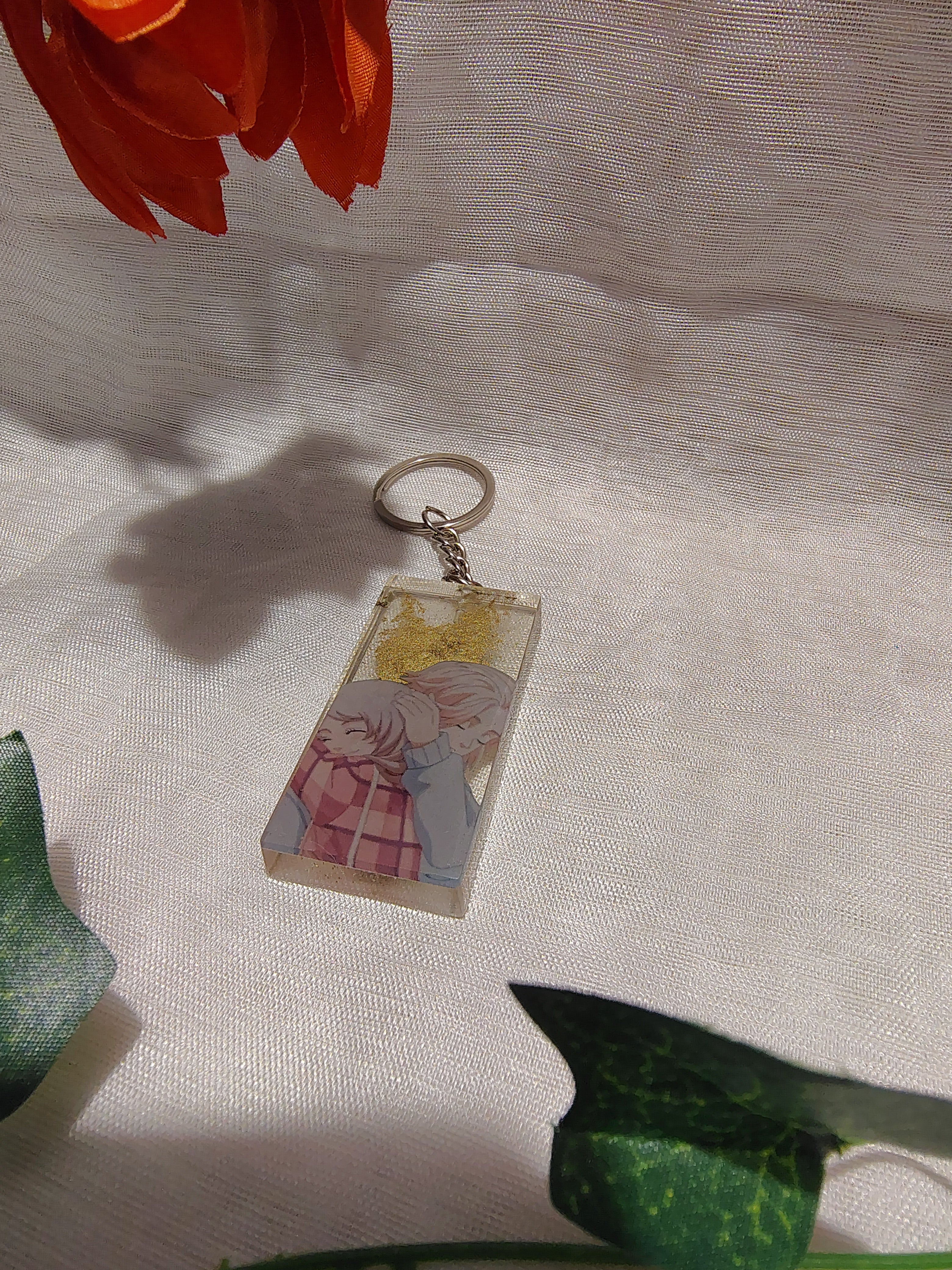 Porte-clés Manga / Anime en résine époxy fait main – Accessoire geek artisanal