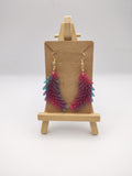 Boucles d’oreilles Feuille en résine époxy faites main – Bijou nature artisanal