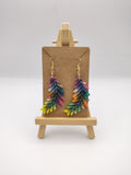 Boucles d’oreilles Feuille en résine époxy faites main – Bijou nature artisanal