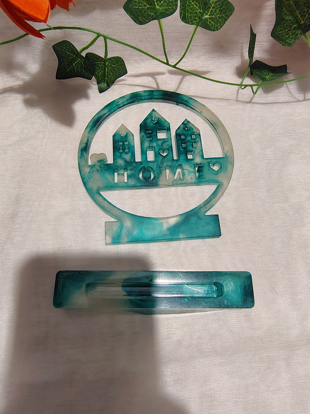 HOME décoratif en résine époxy fait main – Objet de décoration intérieur artisanal