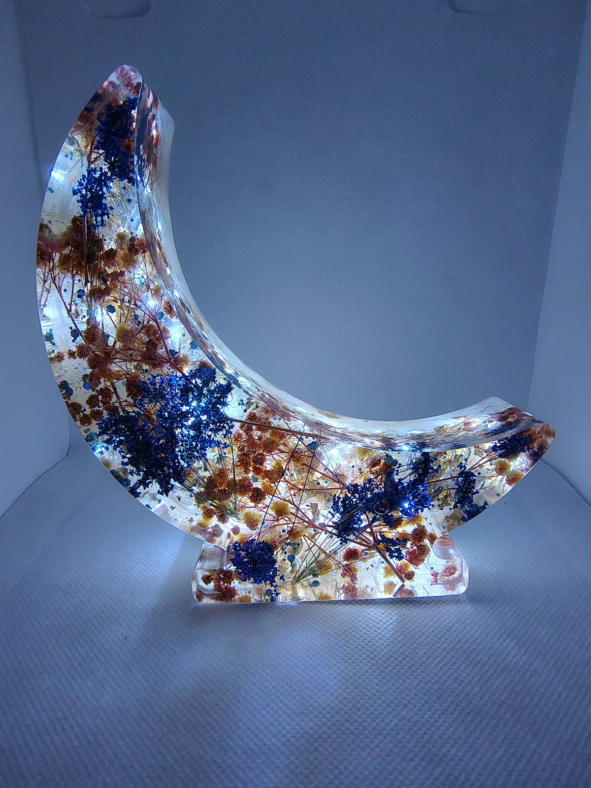 Veilleuse Lune en Résine Époxy – Décoration Artisanale