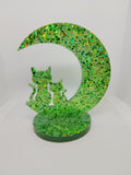 Chat Lune en Résine Époxy – Décoration Artisanale