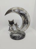 Chat Lune en Résine Époxy – Décoration Artisanale